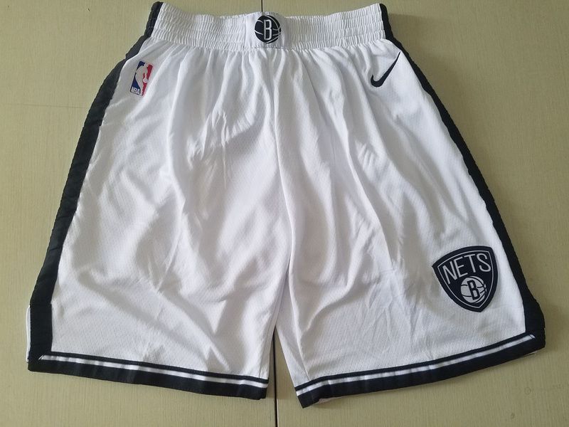 Men NBA Nike Brooklyn Nets white shorts->brooklyn nets->NBA Jersey
